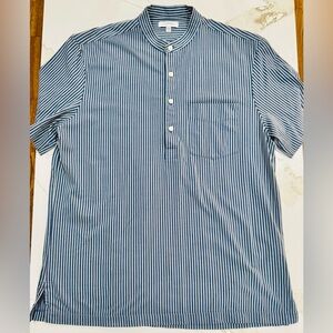 Club Monaco Navy Striped Deck Shirt Size Large EUC